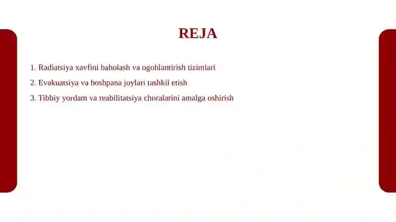 Radiatsaviy avariya sodir bo'lganda aholini muhofazalash metodlari 2