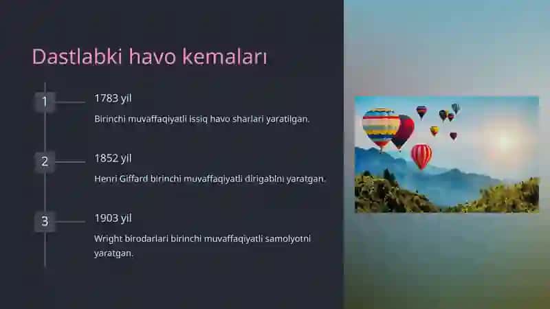 Havo transporti evolyutsiyasi 2