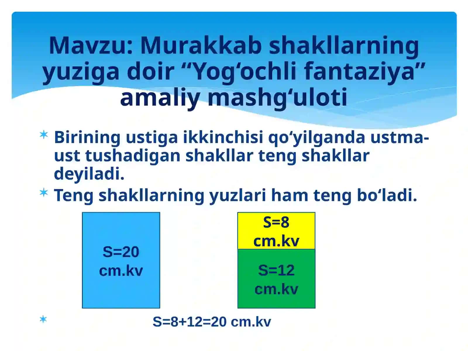 Murakkab shakllarning yuziga doir “Yog‘ochli fantaziya” amaliy mashg‘uloti "Aniq va tabiiy fanlarni oʻqitish metodikasi" 2