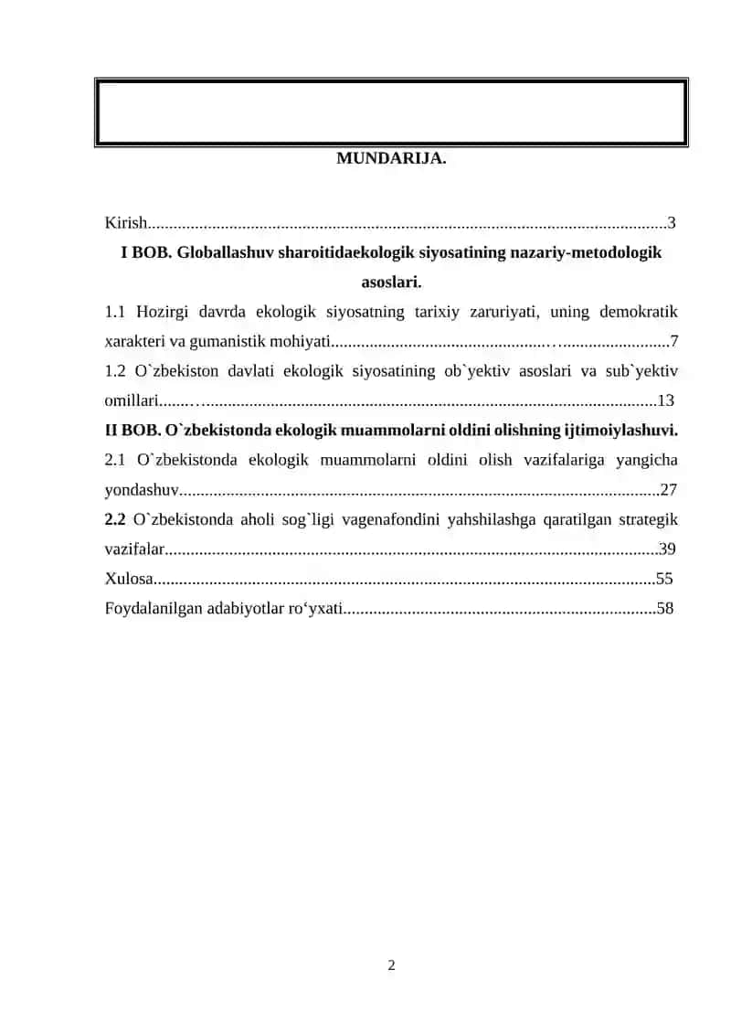 Ekologiya sohasida davlat boshqaruvining roli 2
