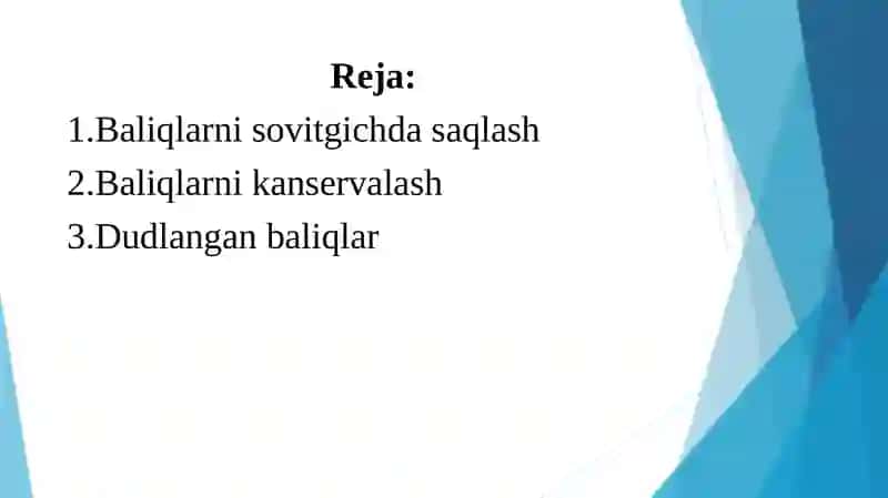 Baliq konservalari, preservlari, baliq ikralari, baliq moylari ishlab chiqarish texnologiyasi 2