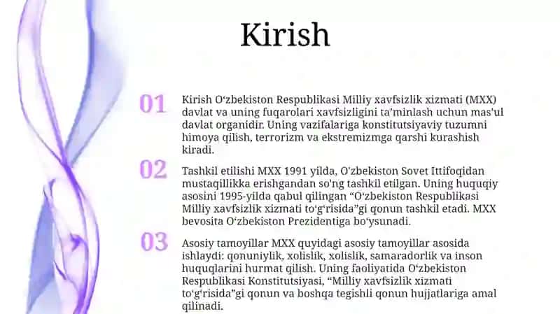 Oʻzbekiston Respublikasi Davlat Xavfsizlik Xizmatini Tashkil Etish Va Ular Faoliyatining Asosiy Prinsiplari 2