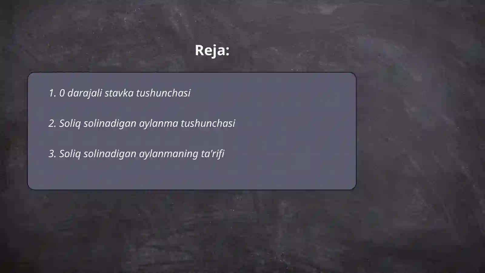 0 darajali stavka bõyicha soliq solinadigan aylanma 2