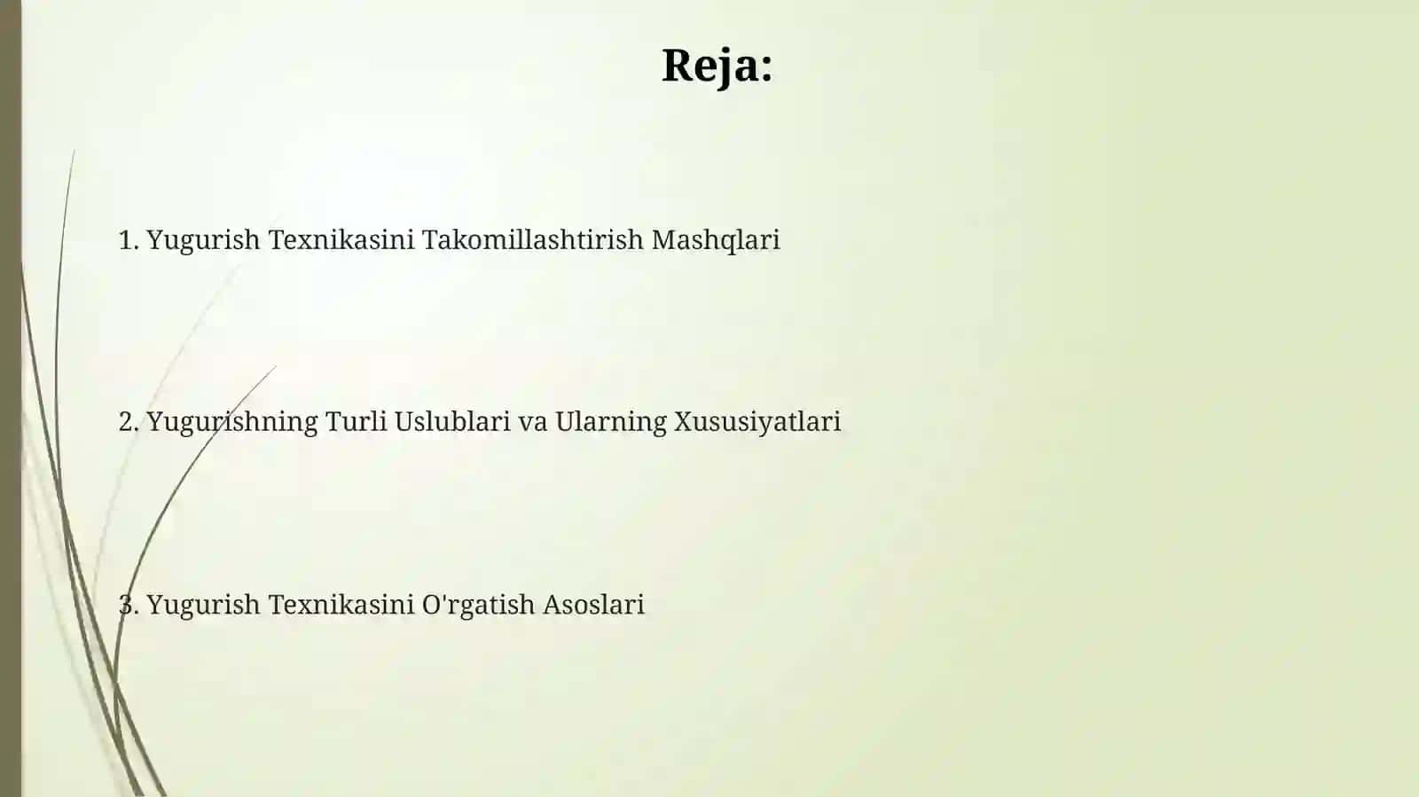 Yugurish Texnikasini O'rgatish Asoslari 2