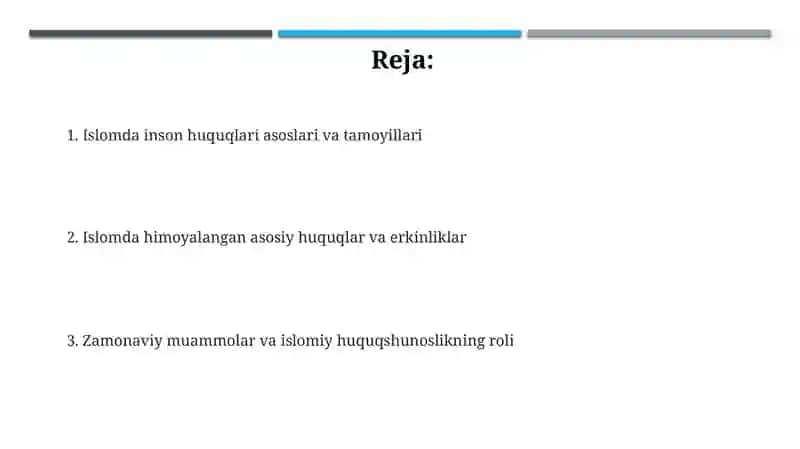 Islomda inson huquq erkinliklarini ta’minlanishing oʻziga xos jihatlari 2