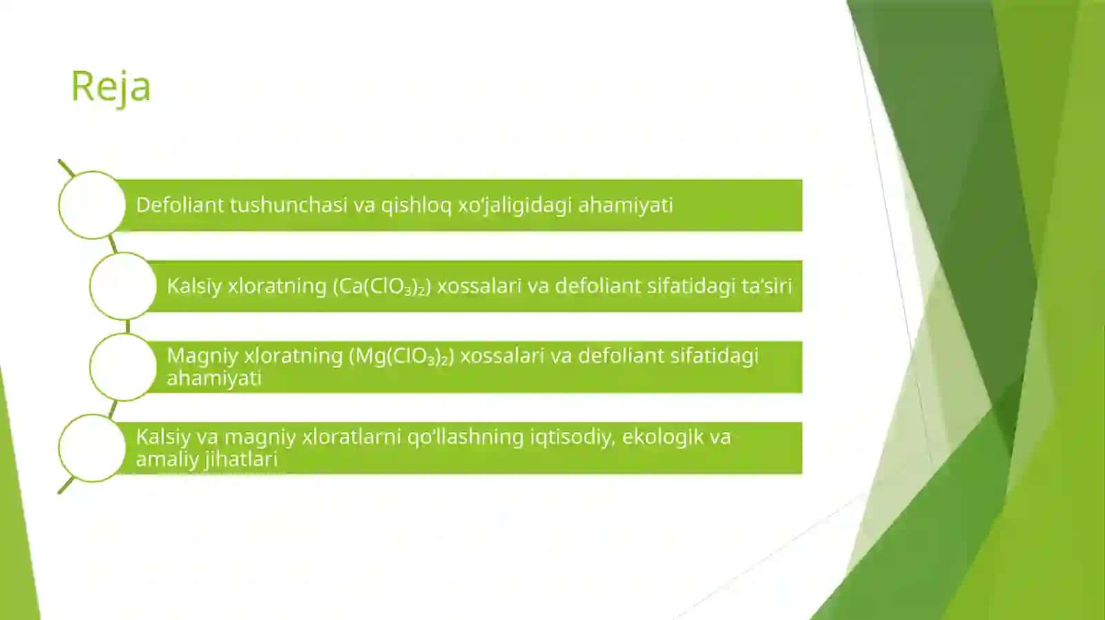 Kalsiy va magniy xloratlarning defoliantsifatida ishlatilishi 2