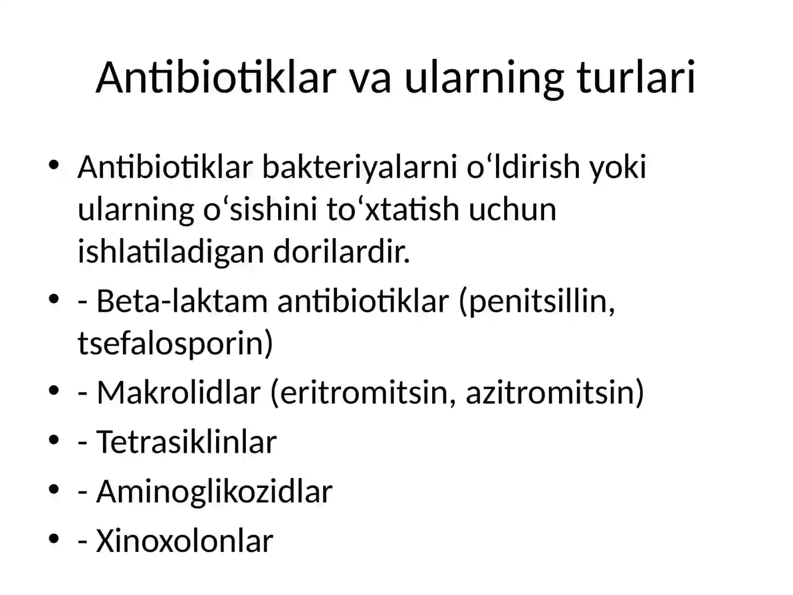 Antibiotiklarga Mikroorganizmlarning Sezgirligini O‘rganish, Salbiy Ta’sirlari va Ularning Oldini Olish 2