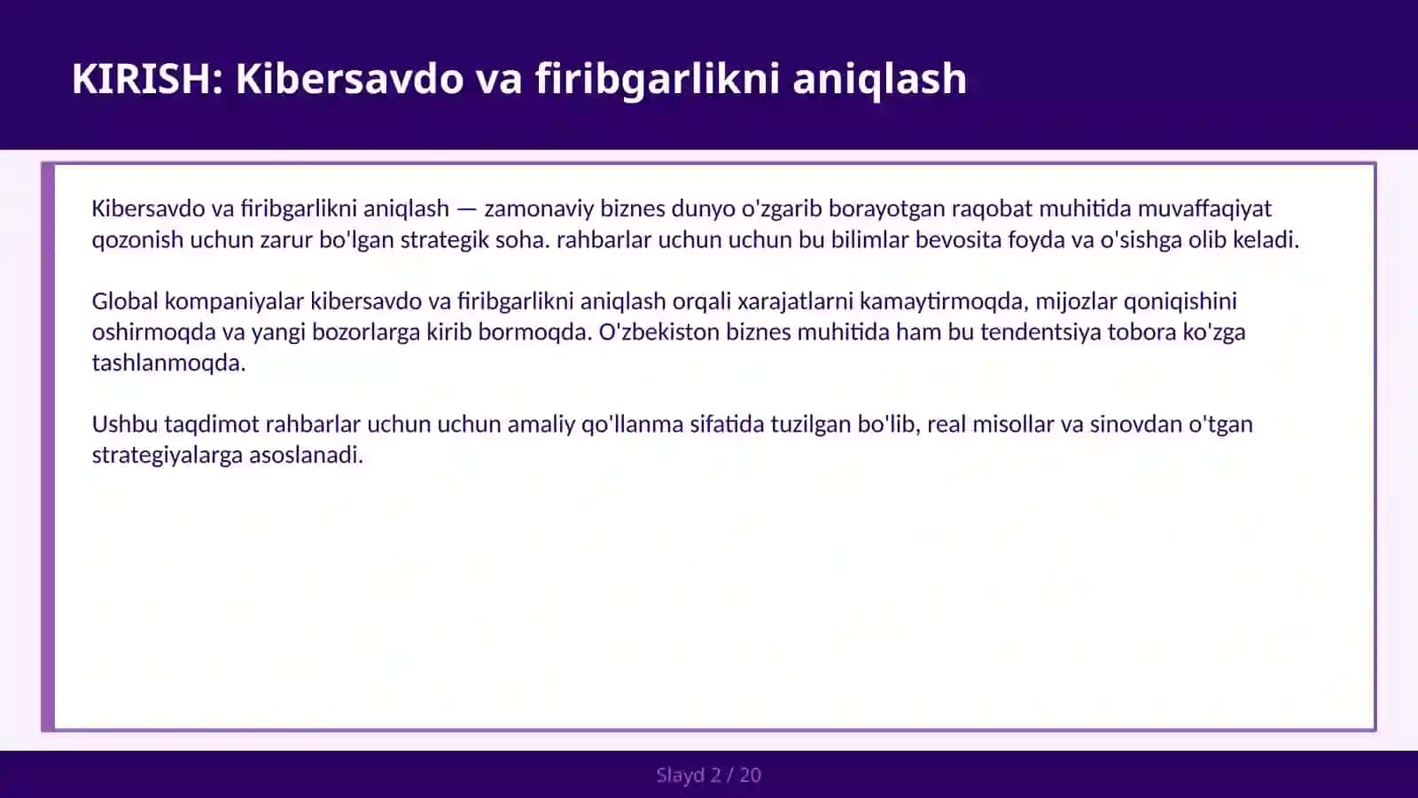 KIBERSAVDO VA FIRIBGARLIKNI ANIQLASH 2