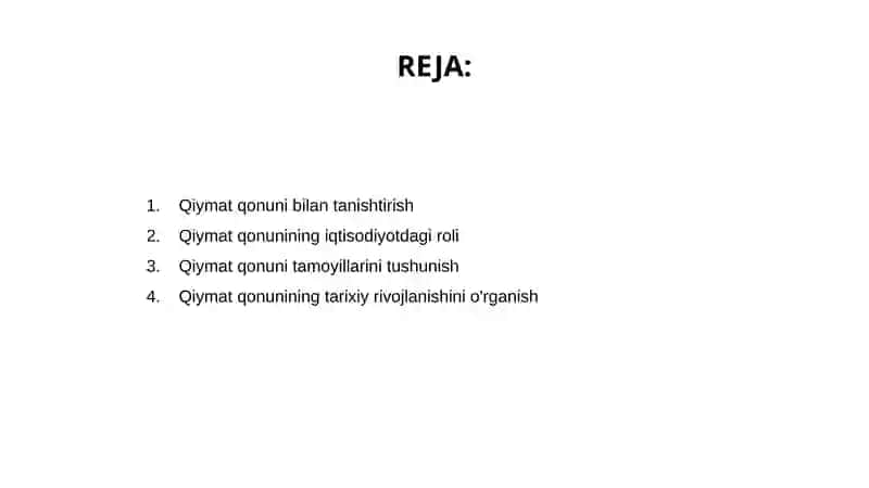 Qiymat qonuni va uning vazifalari 2