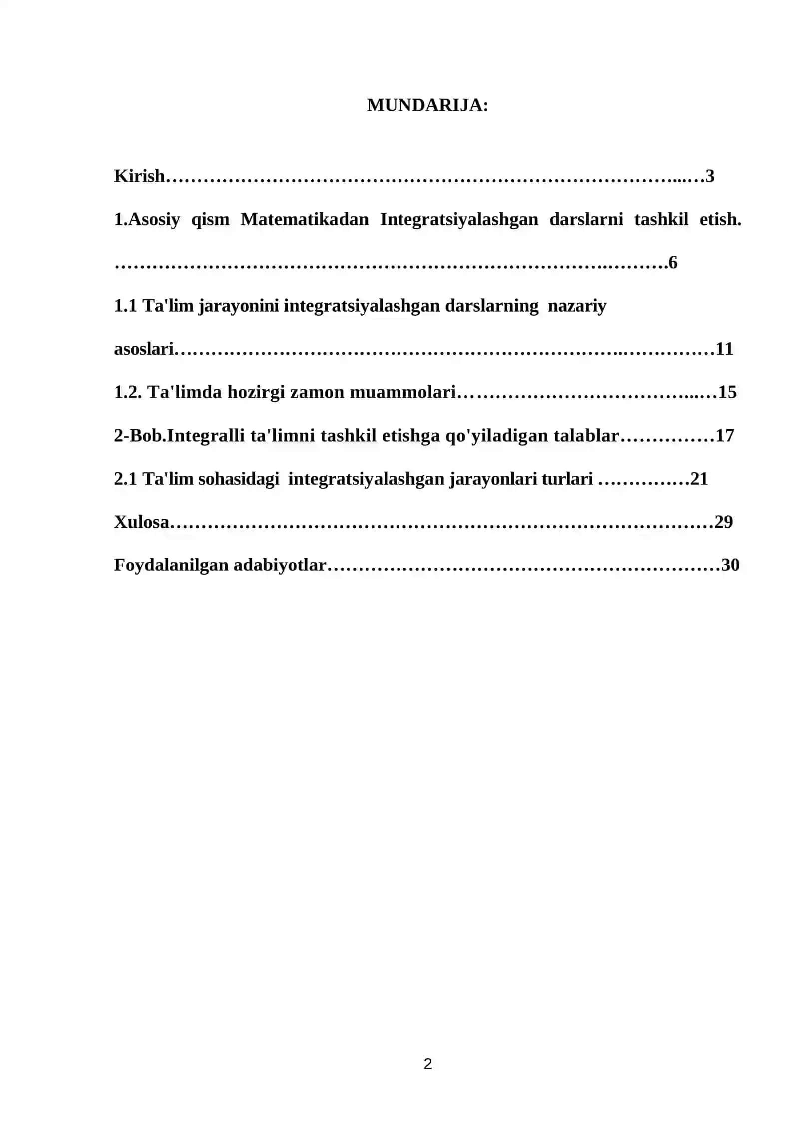 1-Sinfda matematika darslarida integratsiyalashgan darslarni tashkil qilish texnologiyalari 2