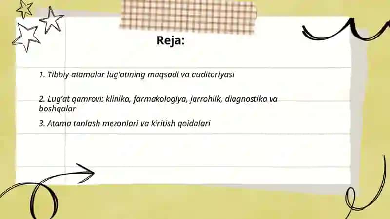 Tibbiy atamalar lugʻatini tuzish 2
