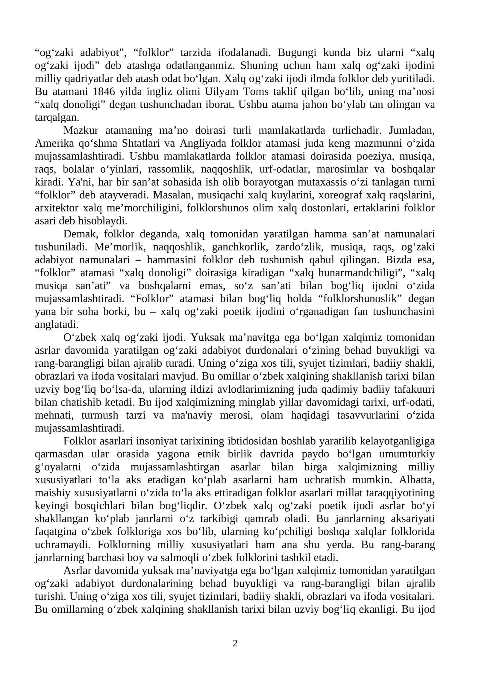 Xalq og‘zaki ijodi so‘z san’ati sifatida 2