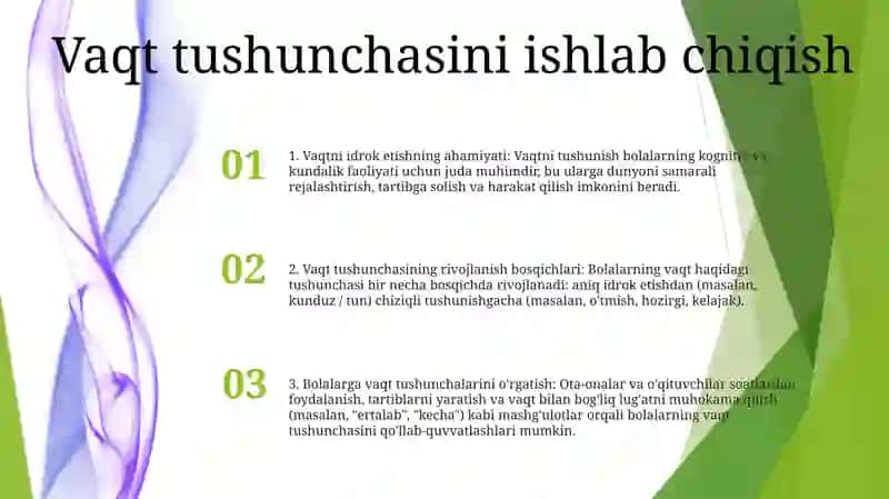 Vaqt Tasavvurlarini Shakllantirish 2