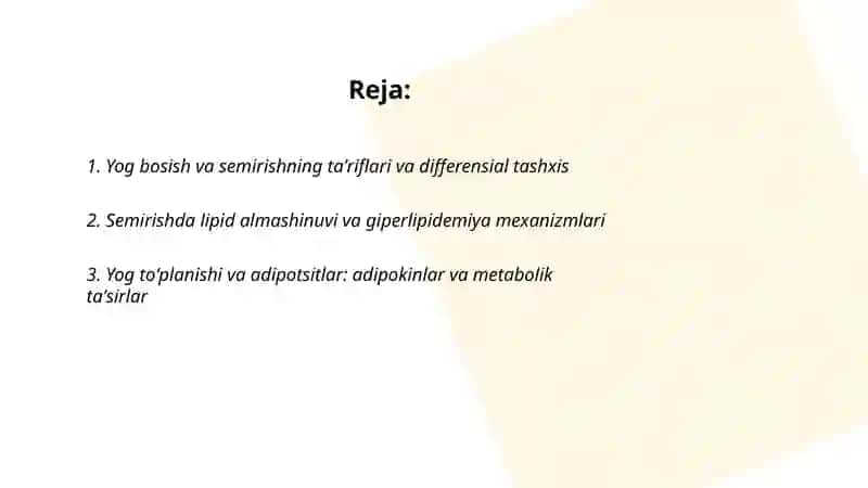 Yog bosish va semirishning taʼriflari va differensial tashxis 2