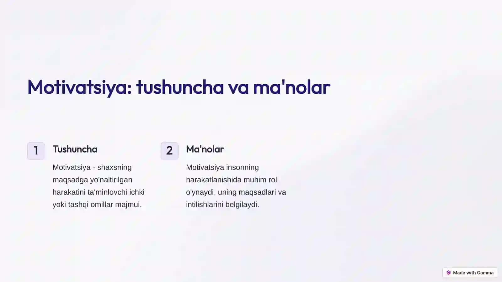 Xorij psixologiyasida motiv va motivatsiya muammosi 2