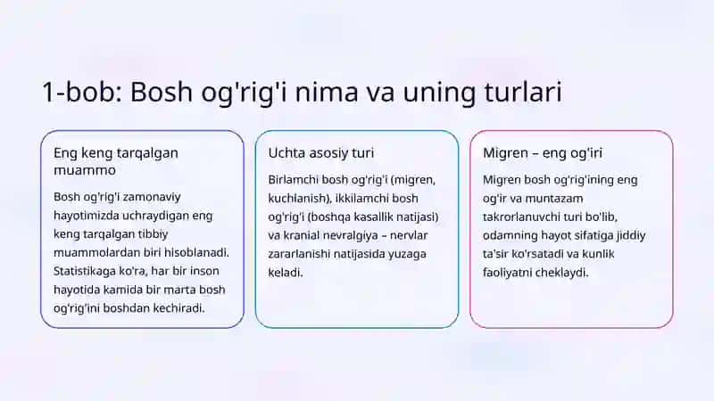 Bosh og'rig'i sindromlari: Migren haqida to'liq ma'lumot 2