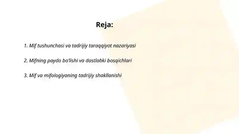 Mif va tadrijiy taraqqiyoti 2
