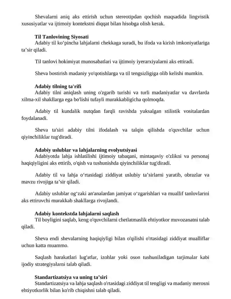 Adabiy til va dialekt muammosi 2