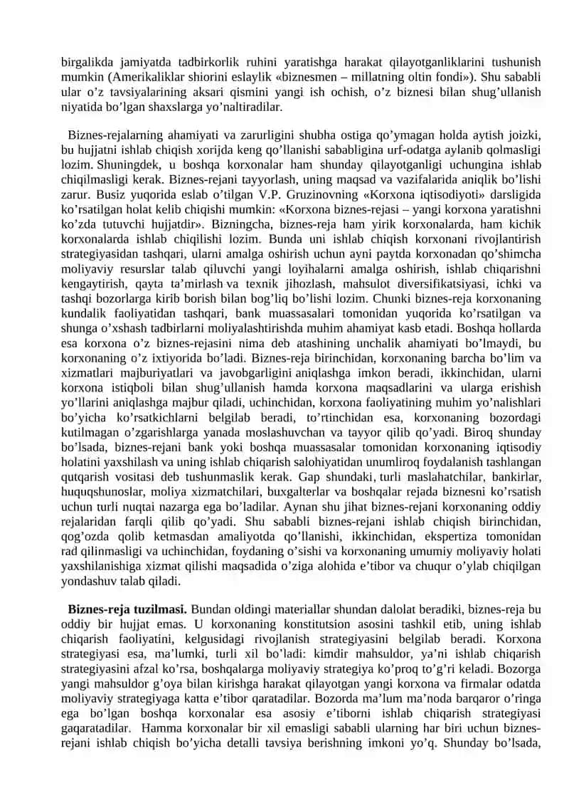 Biznes-reja mohiyati va vazifalari 2