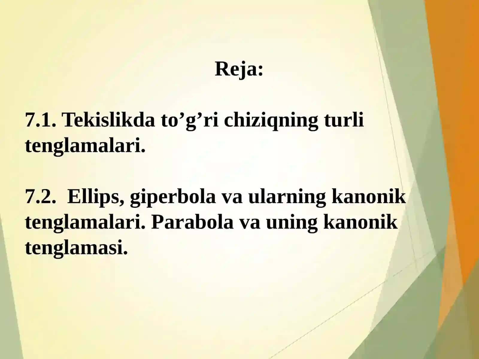 7 ANALITIK GEOMETRIYA ELEMENTLARI 2