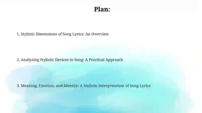 Stylistics in song lyrics 2