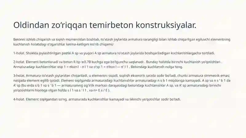 Ko'prik elementlaridagi oldindan zo'riqqan temir-beton konstruksiyalar 2
