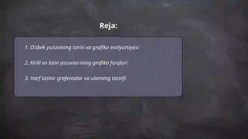 Oʻzbek yozuvining tarixi va grafika evolyutsiyasi 2