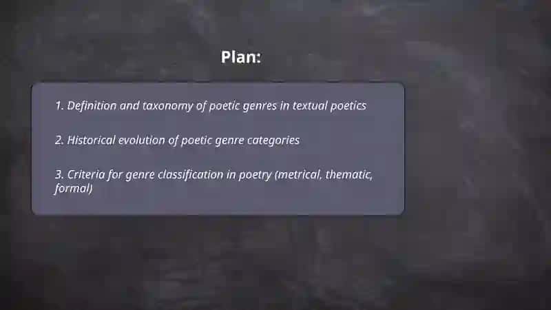Poetic genres and their status in textual poetics 2