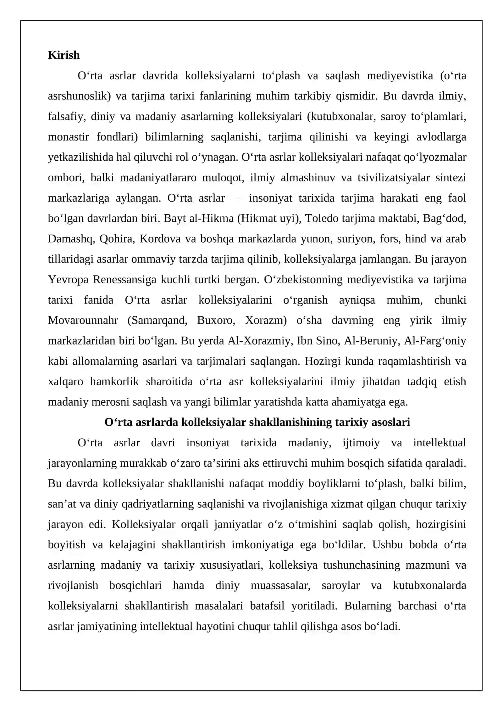 O‘rta asrlar davrida kolleksiyalar 2