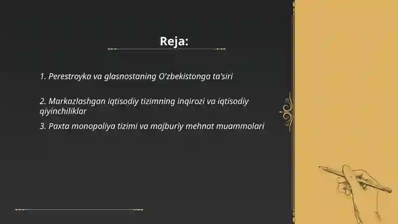 Mustaqillikka erishish arafasida O'zbekistonning ijtimoiy iqtisodiy va siyosiy ahvoli 2