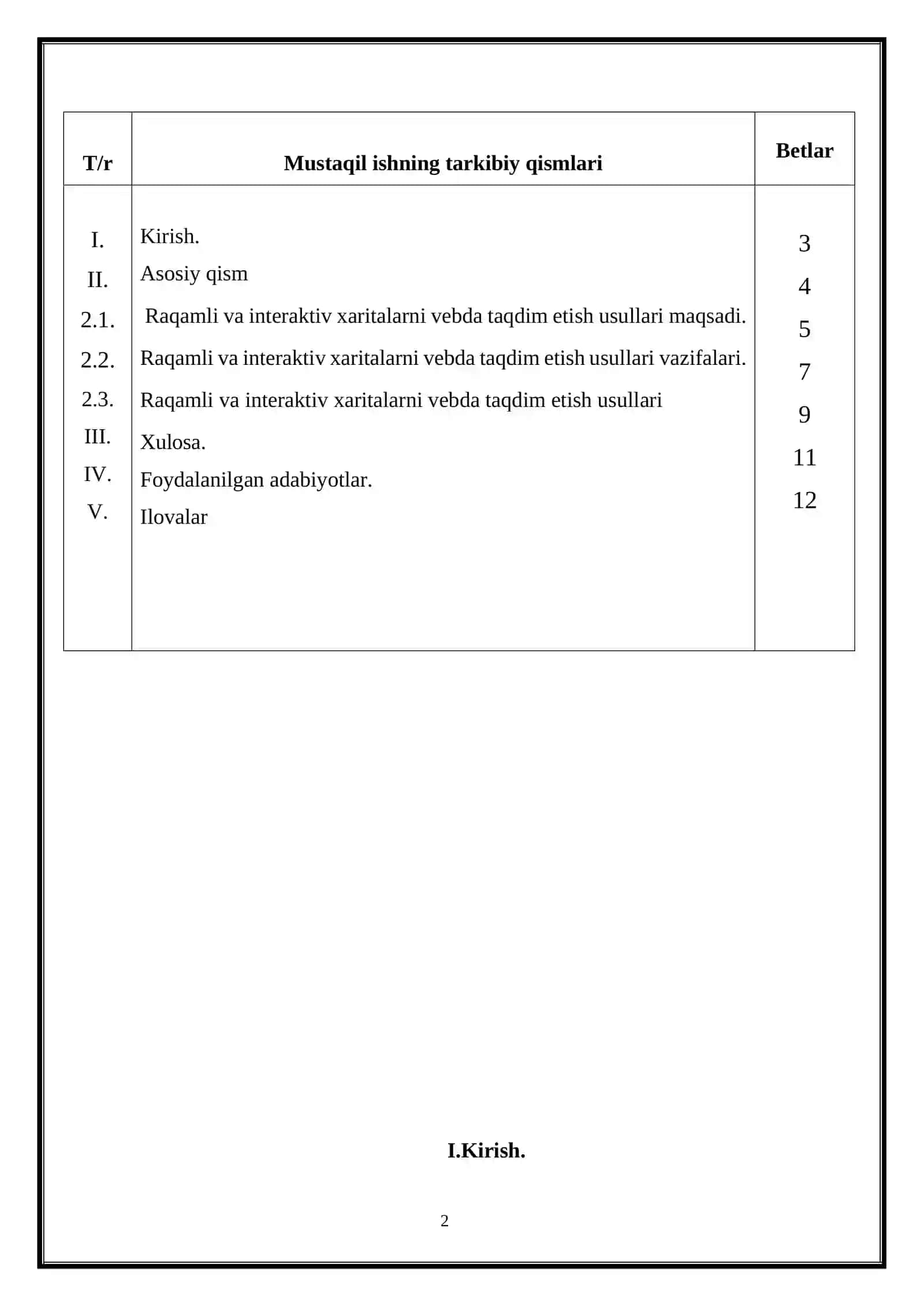 Raqamli va interaktiv xaritalarni vebda taqdim etish usullari. 2