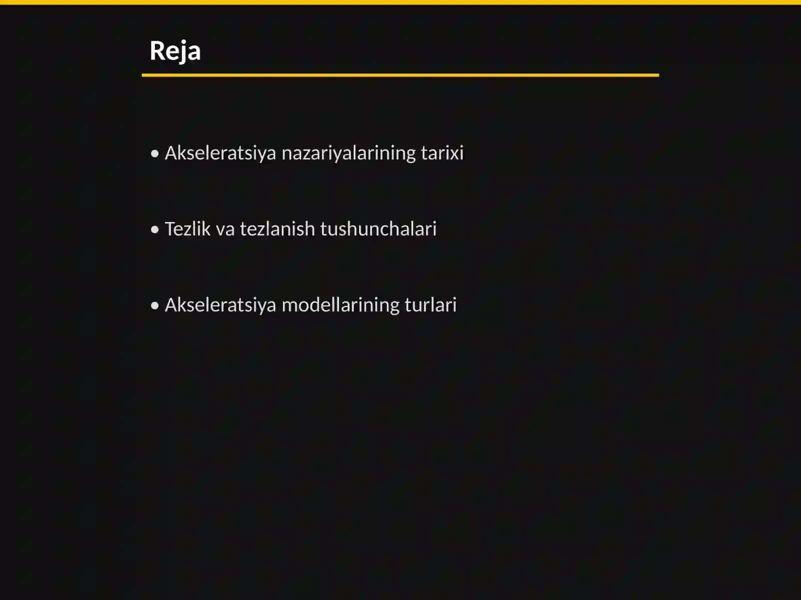 Akseleratsiya nazariyalari 2