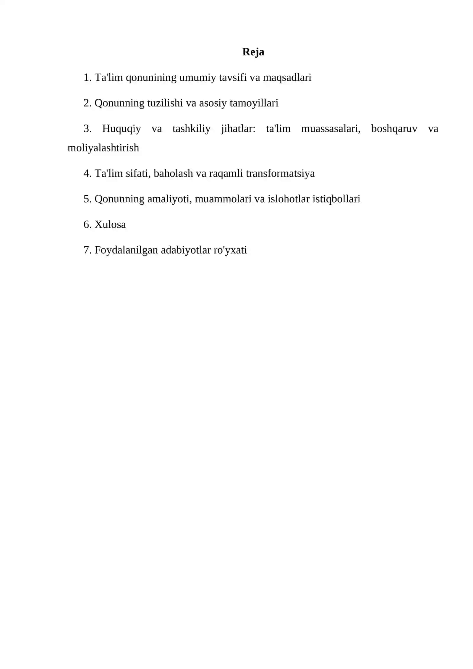 O'zbekiston Respublikasining Ta'lim to'g'risidagi qonuni 2