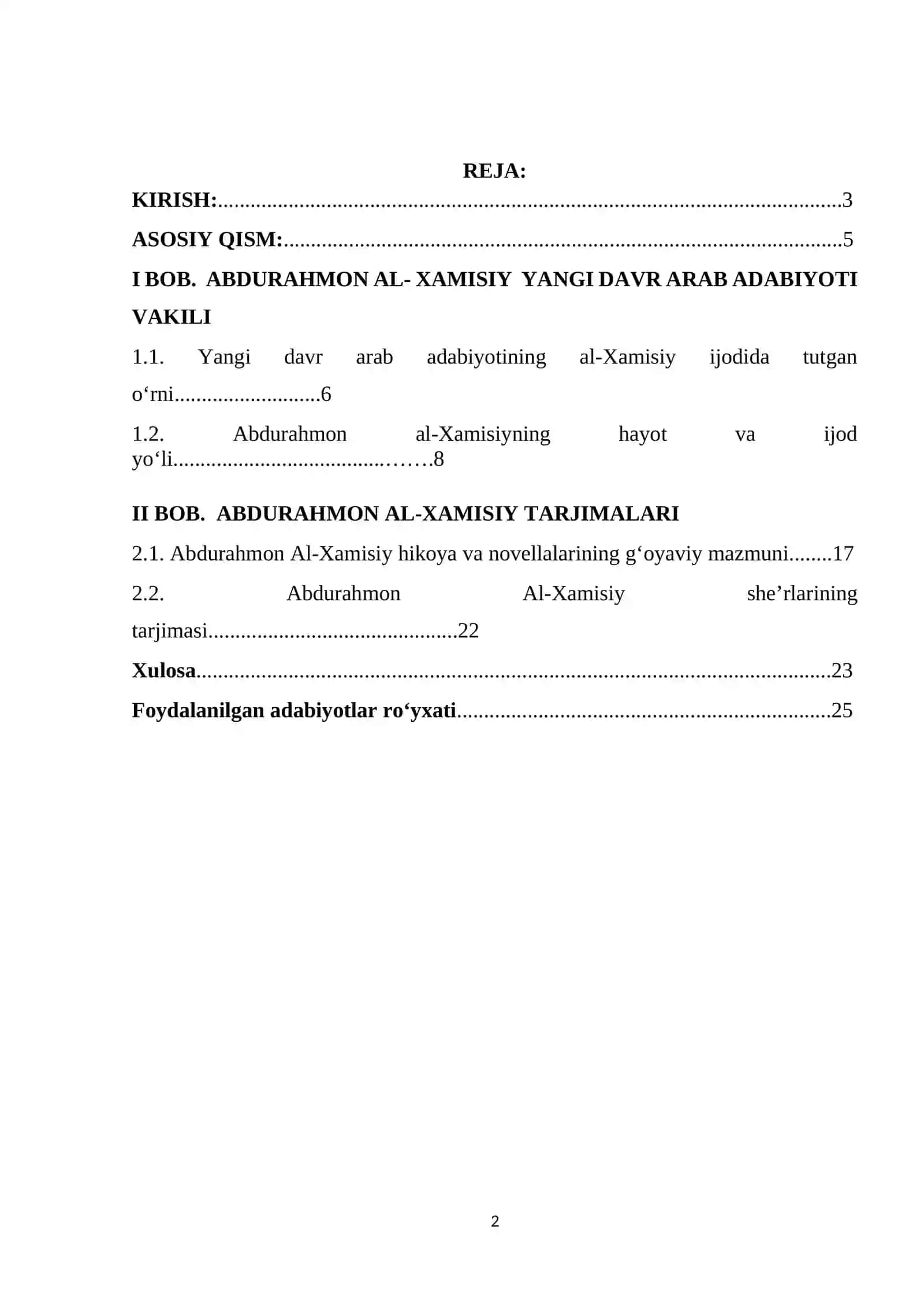 KURS ISHI Abdurahmon al-Xamisiy tarjimalari 2