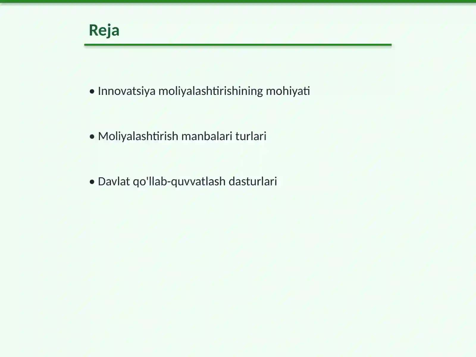 Innovatsiya faoliyatini moliyalashtirish 2