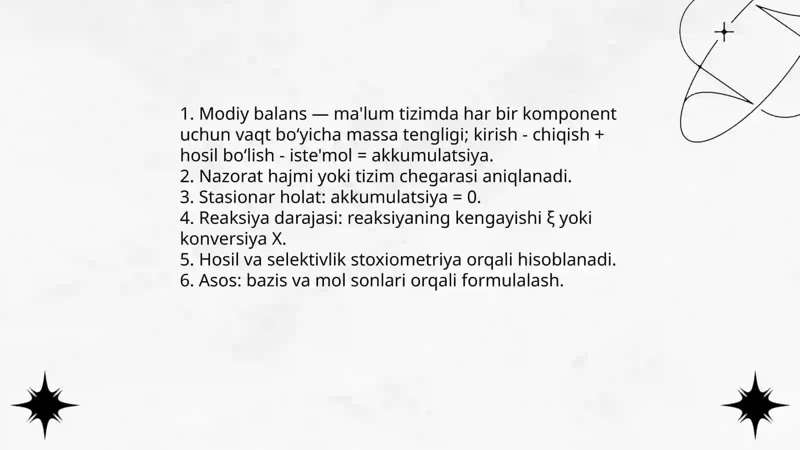 Reaksiya jarayonlarida modiy balans 2