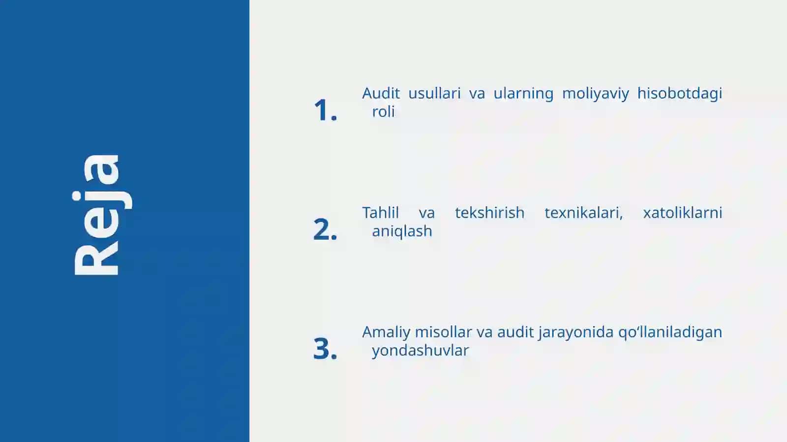 Moliyaviy hisobot auditida qoʻllaniladigan usullar tavsifi 2