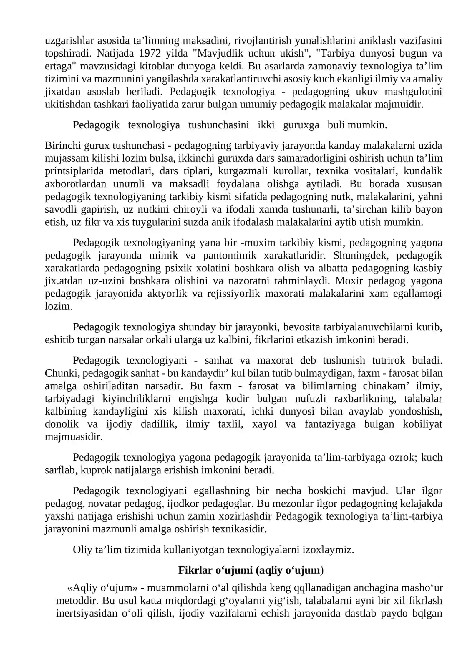 Pedagogik texnalogiyalar va pedagogik muloqot 2