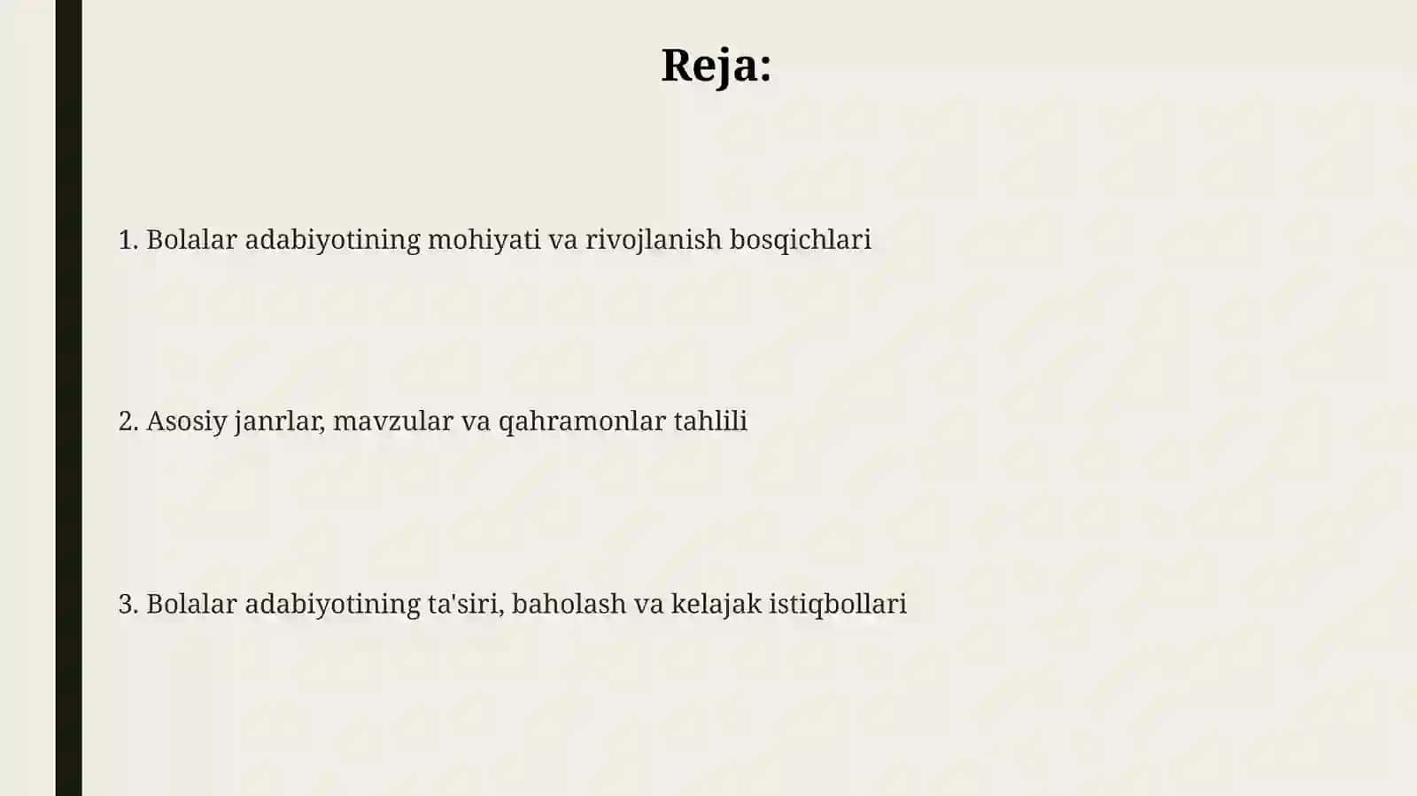 Chet el bolalar adabiyotining umumiy tahlili 2