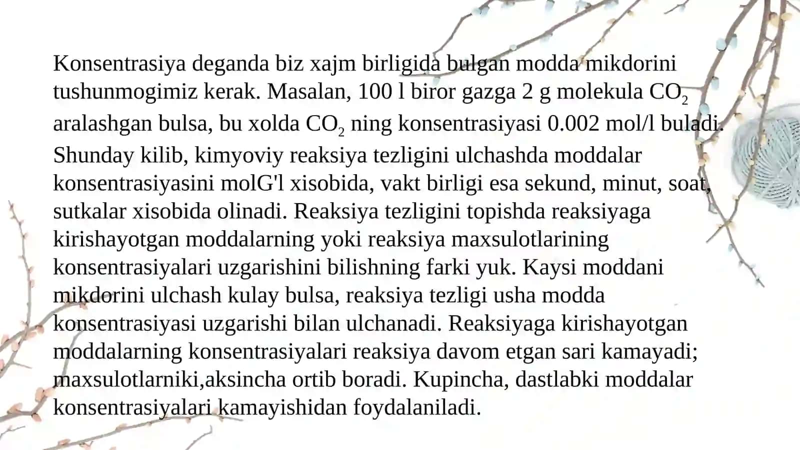 Kimyoviy reaksiya tezligi haqida umumiy maʼlumot 2