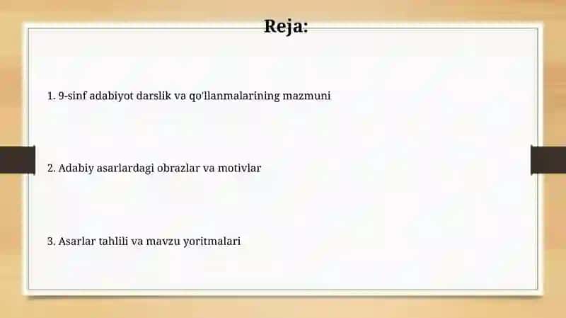 9-sinf Adabiyot darsligi va o'quv qo'llanmalari 2