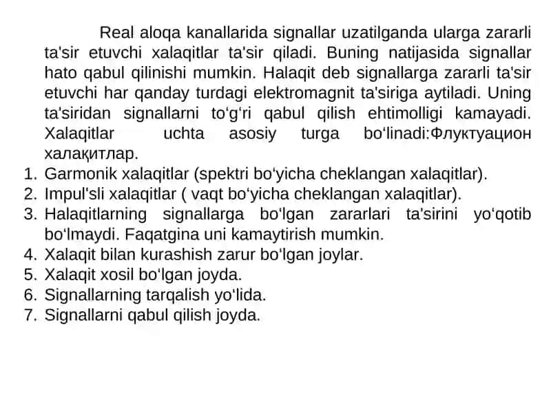 Diskret signallarni optimal qabul qilish 2