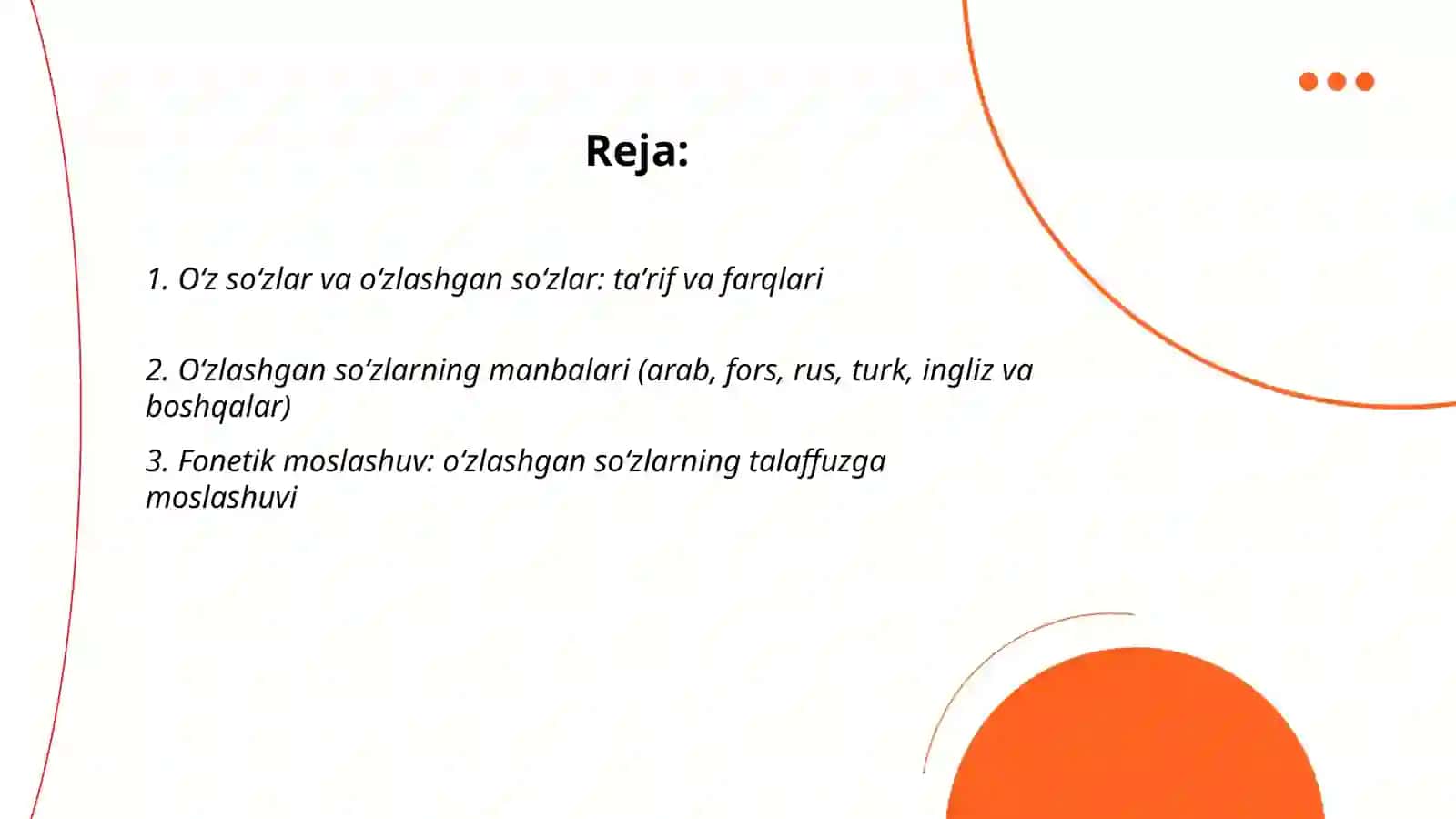 Oʻzbek tili leksikasida oʼz va oʼzlashgan soʻzlar 2