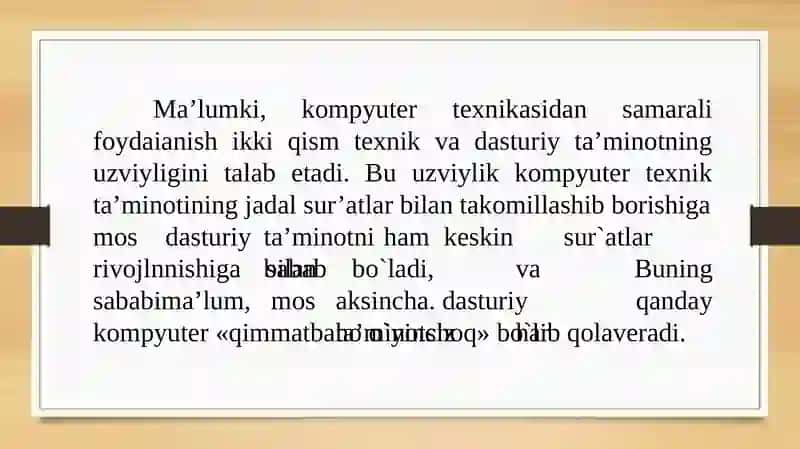 DASTURLASH TILLARI VA TURLARI 2