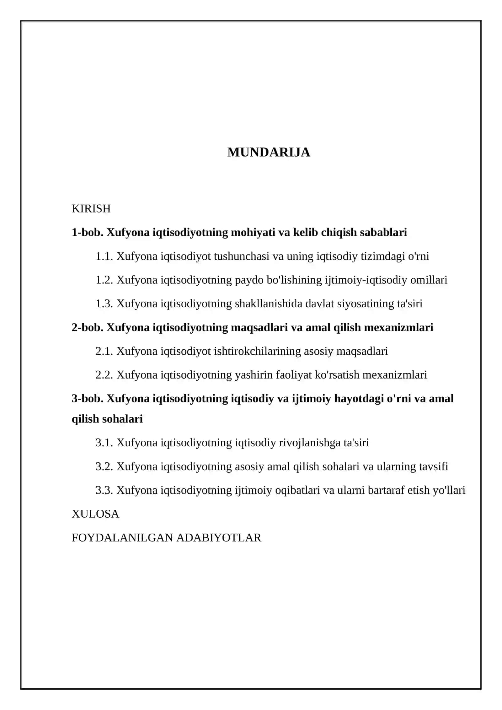 Xufyona iqtisodiyotning kelib chiqish sabablari va maqsadlari,amal qilish sohalari 2