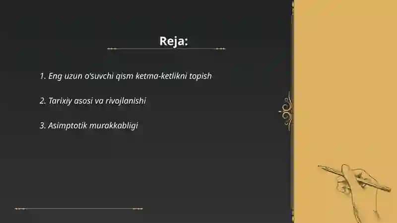 Longest increasesin sibsecunse (LIS)Algartimi 2
