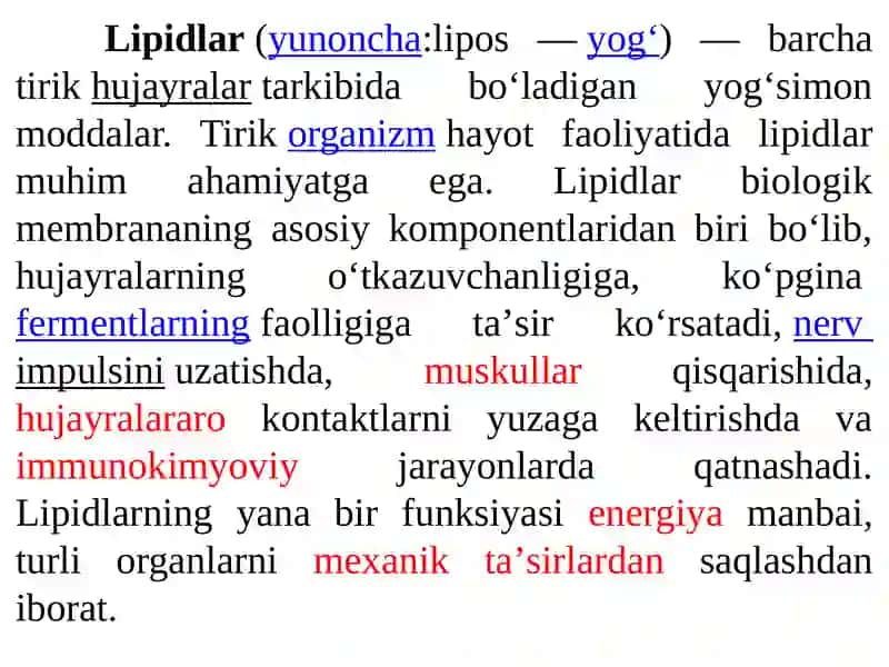 Lipidlar va Vitaminlar 2