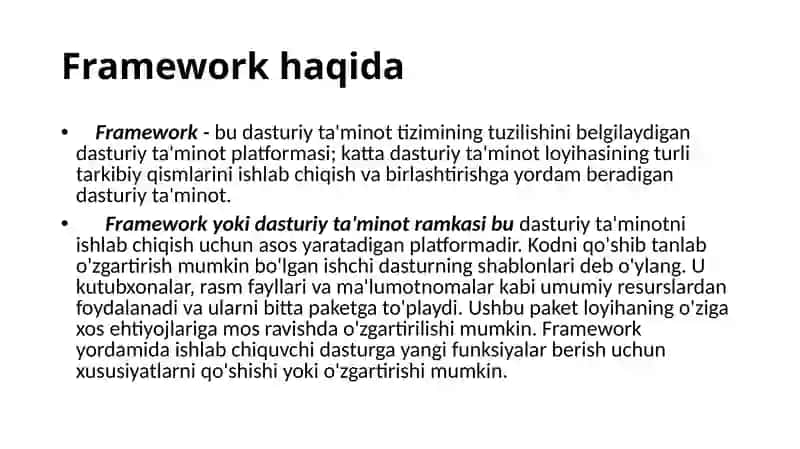 Python frameworklar haqida 2