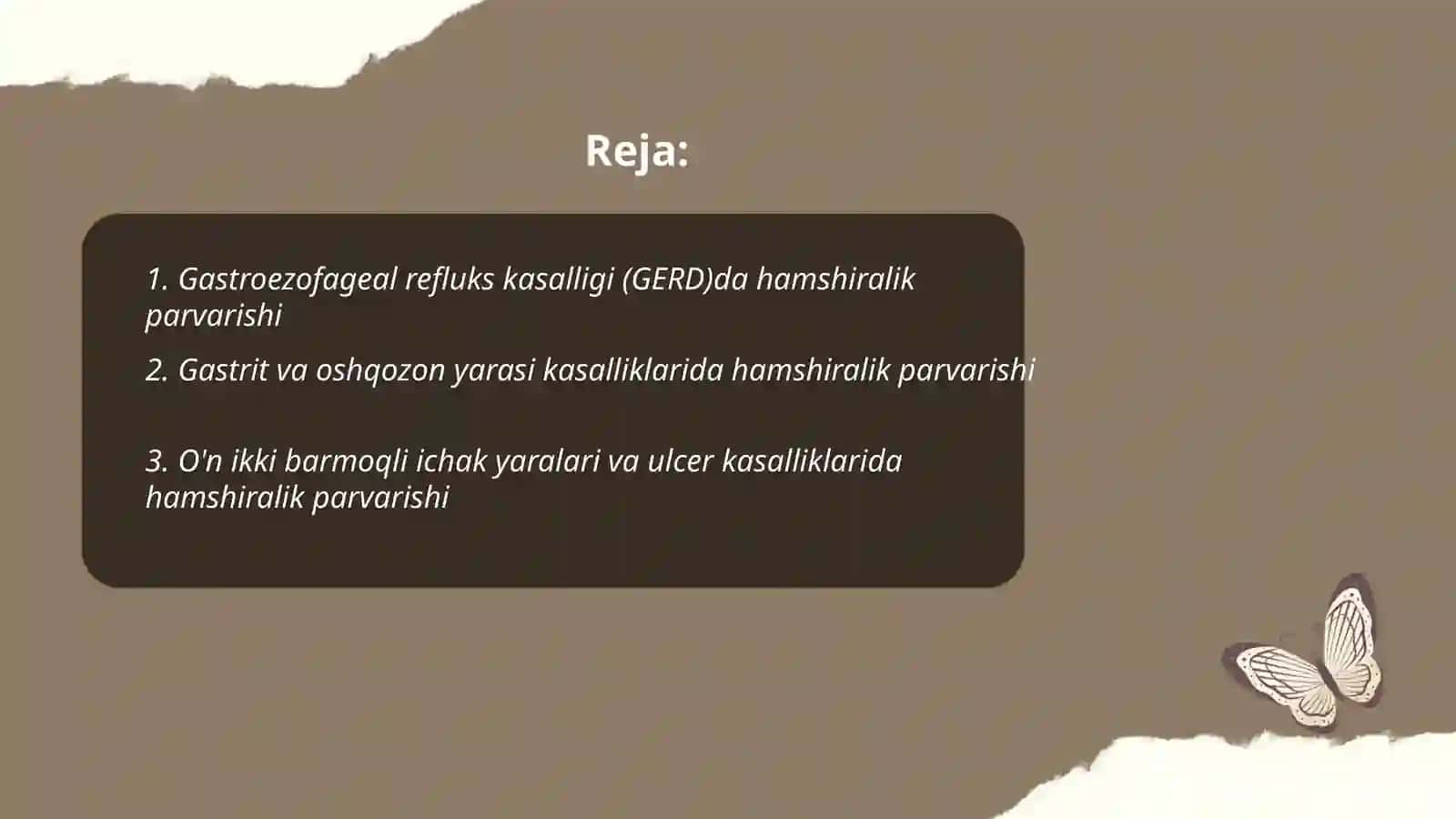 Ovqat hazm qilish a'zolari kasalliklarida hamshiralik parvarishi 2
