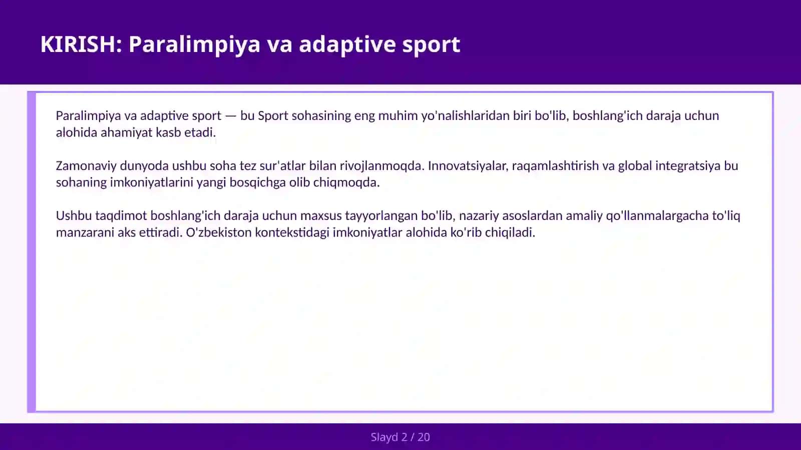 Paralimpiya va adaptive sport 2